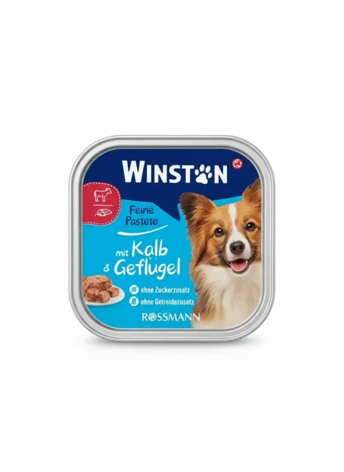 کنسرو پته سگ وینستون (Winston) با طعم گوساله و ماکیان - بدون غلات (Grain-Free)